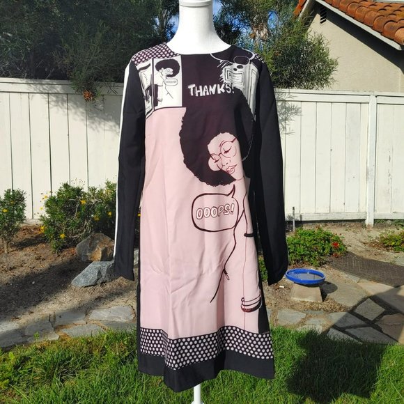NWT Rinascimento Multicolored Comics Pop Art Dress. made in Italy.  L - Picture 1 of 5